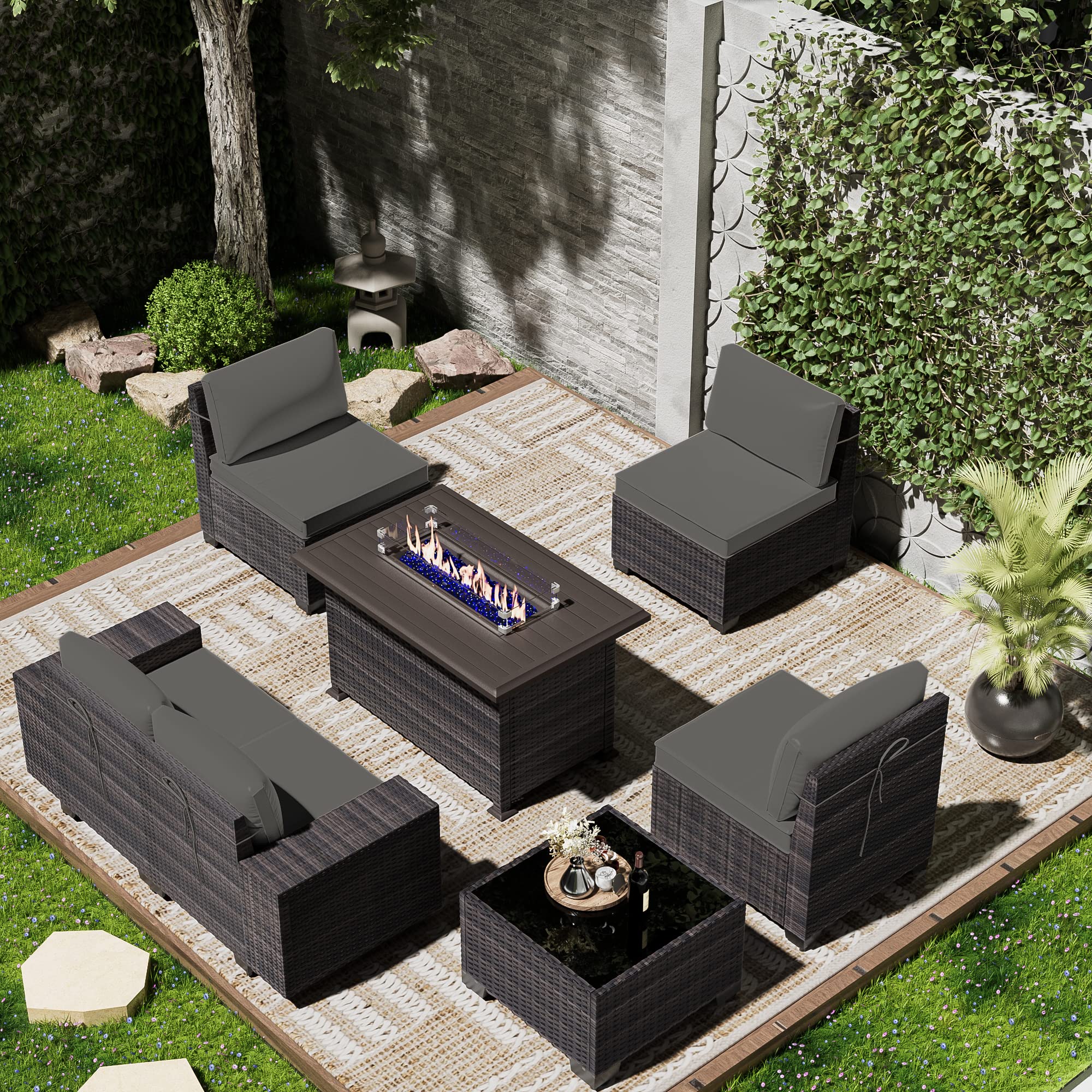 7-Piece Outdoor Patio Furniture Set with 43