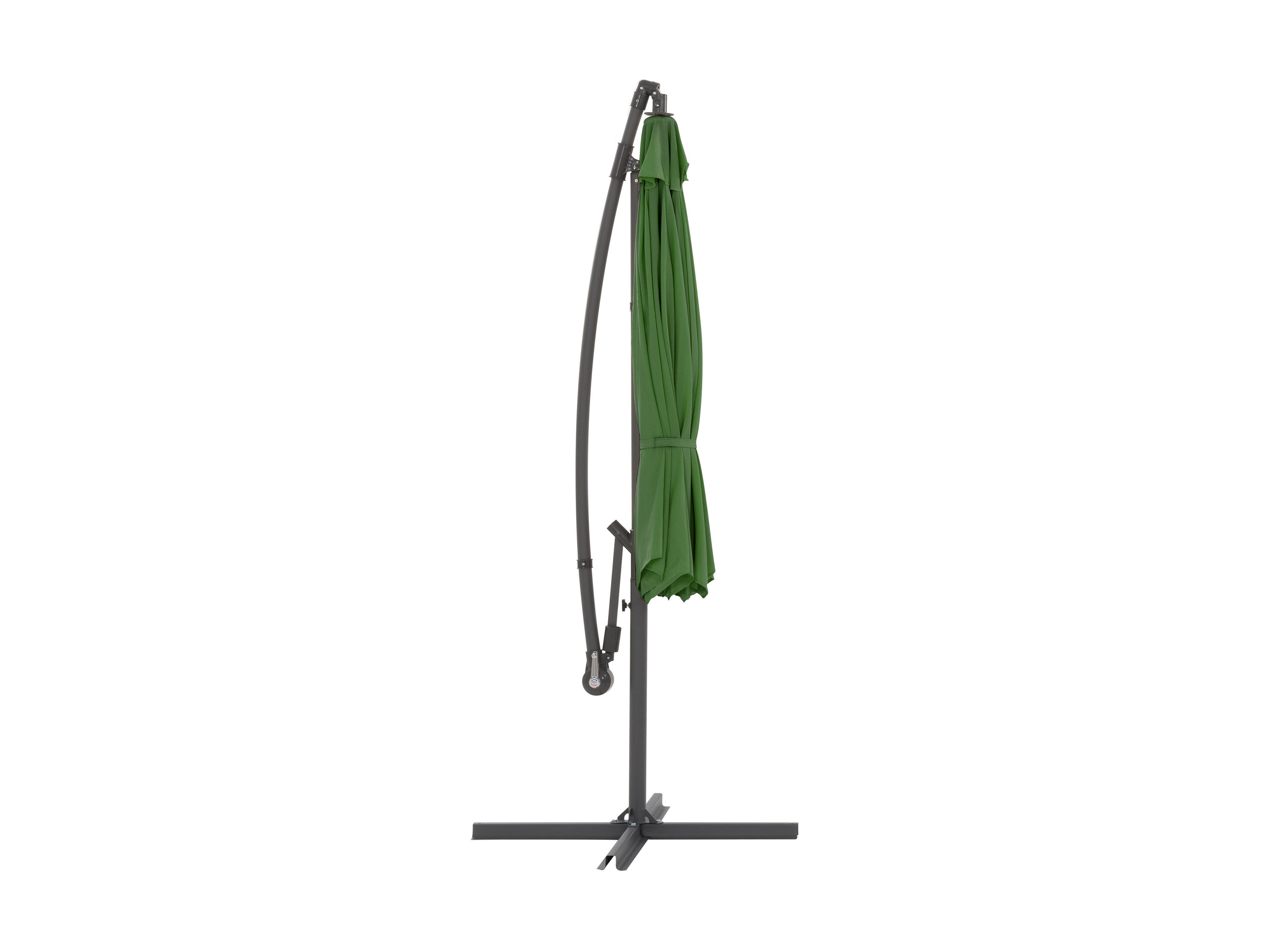 9.5ft Tilting Offset Patio Umbrella - Adjustable Cantilever Outdoor Market Umbrella with Wind Vent, Forest Green - Perfect for Poolside, Backyard, Deck, and Outdoor Dining Areas