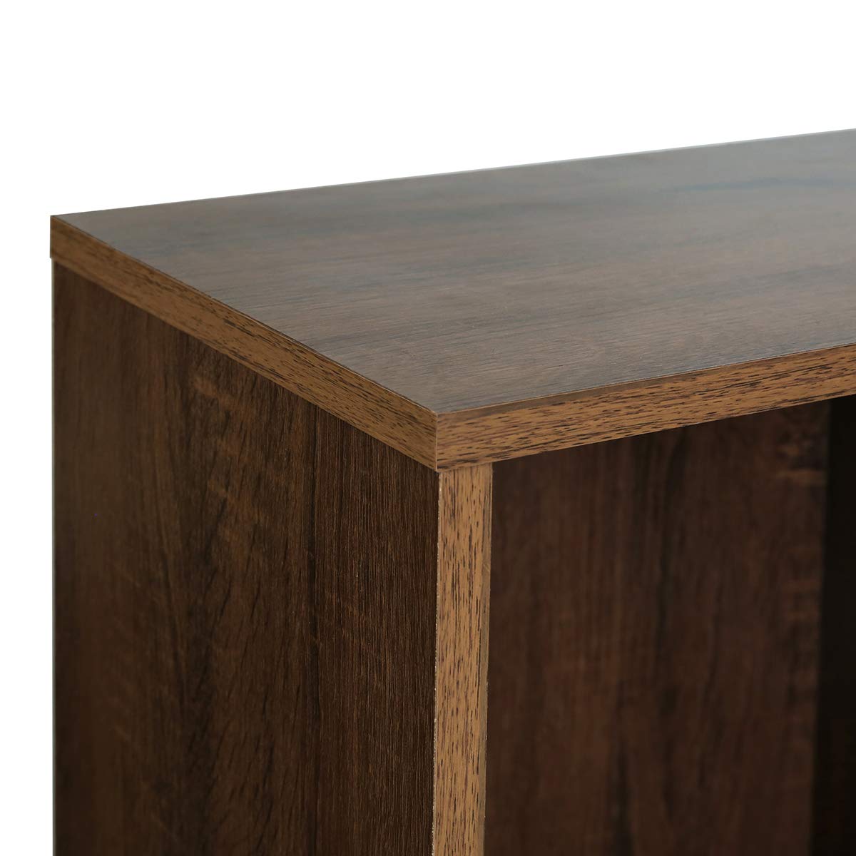 L-Shaped Computer Desk with 6-Tier Storage Shelves - Multifunctional Wooden Writing Table for Home Office, Study & Gaming - Walnut Finish Workspace Solution for Small Spaces & Remote Work