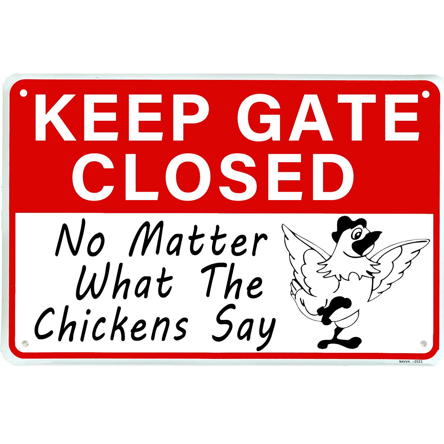 Funny Chicken Coop Sign - 2 Pack Aluminum Rust-Free Farm Decor - 7