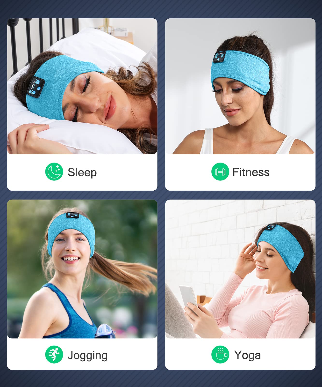 Bluetooth Sleep Headphones Wireless Sports Headband - Ultra-Thin HD Stereo Speakers for Side Sleepers, Insomnia Relief, Workout, Jogging & Yoga | Perfect for Nighttime Comfort, Travel & Meditation