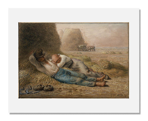 Jean François Millet Noonday Rest Painting - Famous French Realism Artwork for Home & Office Decor | Perfect for Living Room, Bedroom or Gallery Wall Display