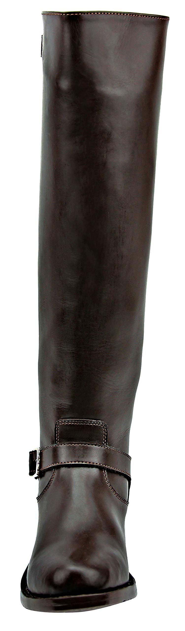 Raven Men's Motorcycle Leather Riding Boots - Highway Police Engineer Trooper Patrol Tall Boots in Brown | Perfect for Motorcycle Riding, Police Duty & Outdoor Work