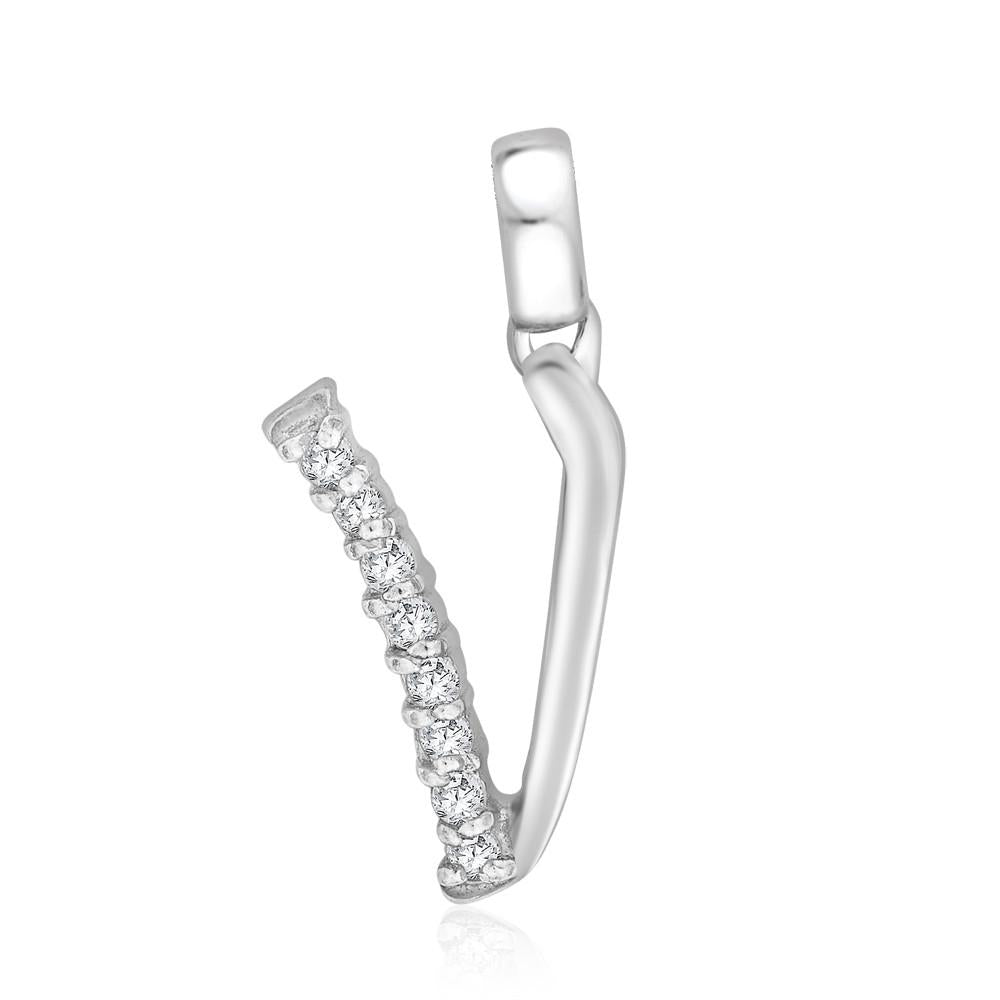 925 Sterling Silver Letter V Pendant Necklace - Elegant Personalized Jewelry Gift for Women, Perfect for Birthdays, Anniversaries & Special Occasions