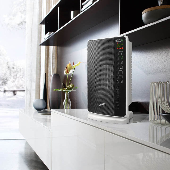DeLonghi DCH7093ER Compact Ceramic Space Heater - Energy Efficient Portable Electric Heater with Adjustable Thermostat | Perfect for Bedroom, Office & Small Spaces | Certified Refurbished with Home Essentials Warranty
