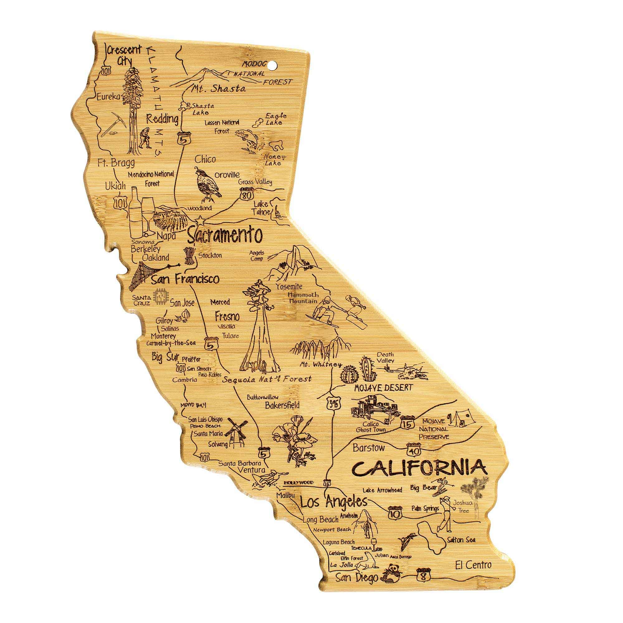 Premium California-Inspired Wooden Cutting Board 14.25