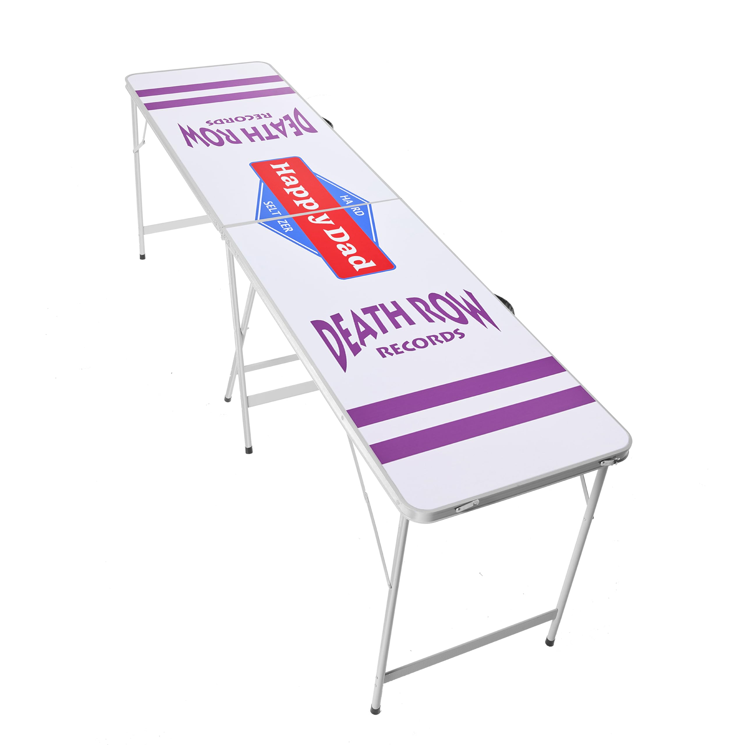 Happy Dad x Death Row Portable Beer Pong Table - Foldable 94.5