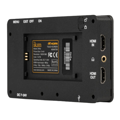Ikan 5 4K HDMI On-Camera Field Monitor with Touch Screen - Perfect for Filmmaking, Vlogging, and Professional Video Production