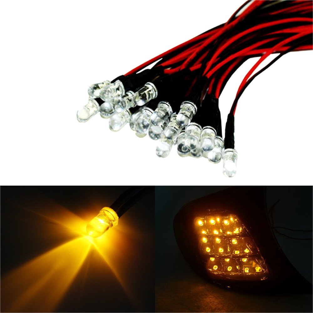 20 Pack Amber Yellow 12V LED Bulbs for Car Headlights & Turn Signals - Durable Replacement Lights for DIY Automotive Lighting Upgrade - Perfect for Night Driving, Off-Roading & Vehicle Customization