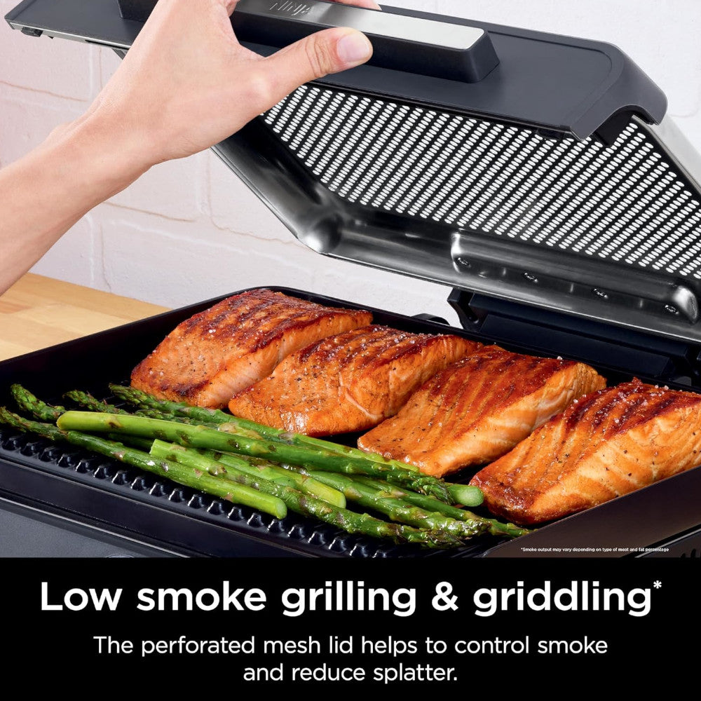 Ninja GR101CCO Electric Griddle & Indoor Grill - Certified Refurbished with Home Essentials Warranty | Perfect for Small Kitchens, Apartments & Healthy Cooking