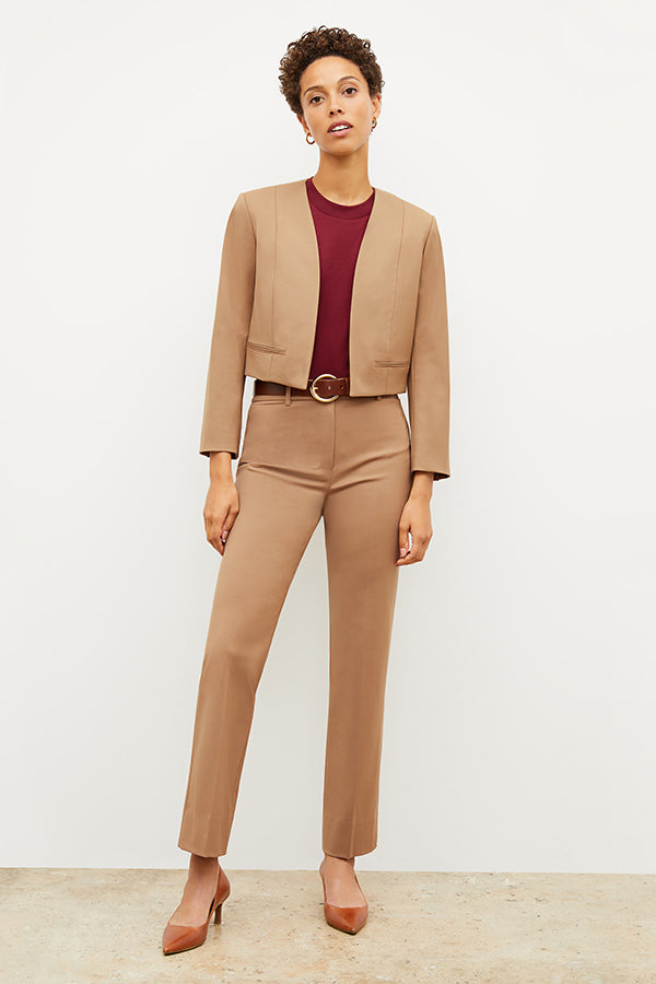 Smith Straight Trouser Washable Wool Twill Pants for Men - Comfortable Office & Business Casual Wear in Camel Color
