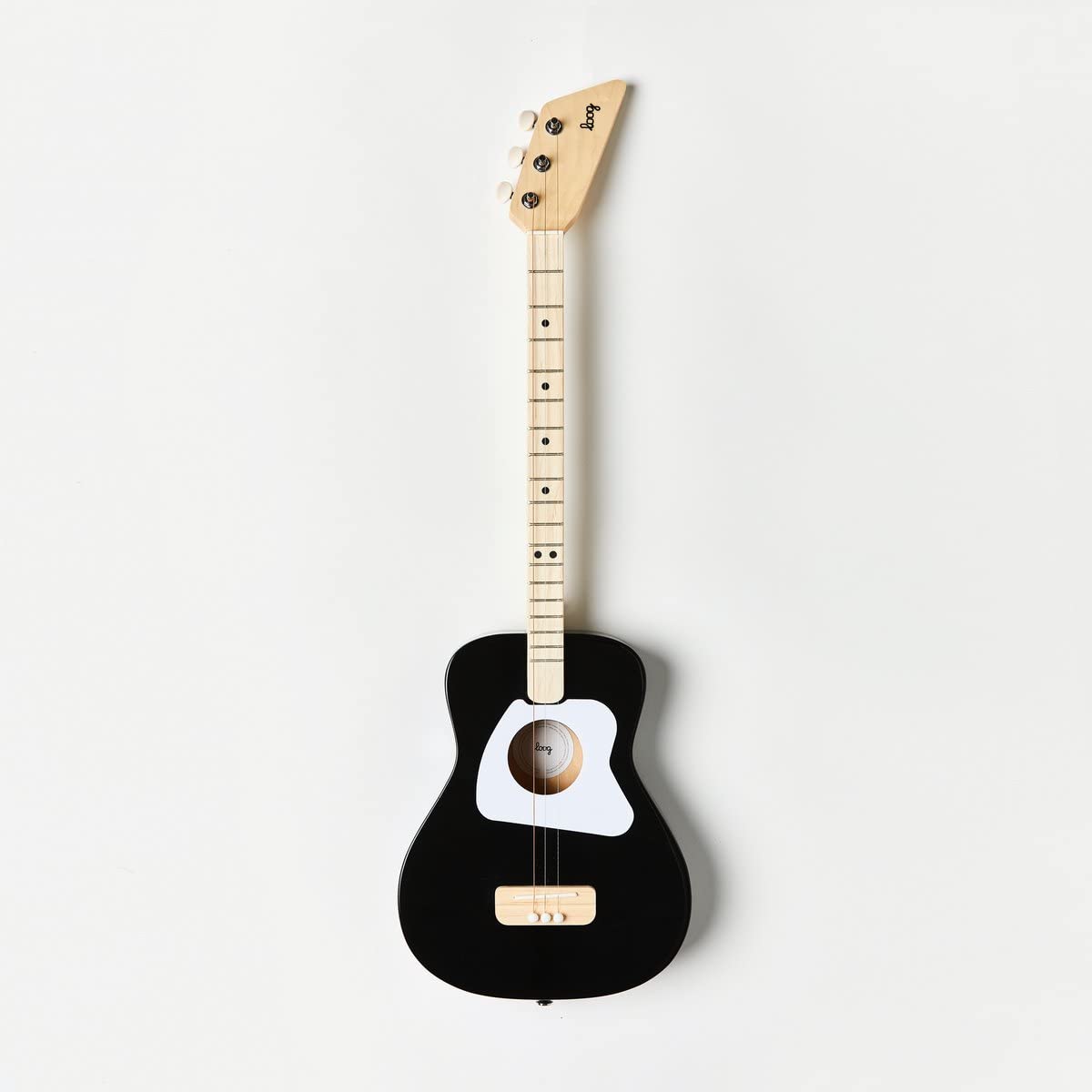 Loog Pro Acoustic Kids Guitar - 3-String Beginner Guitar for Ages 6+ with Free Learning App & Video Lessons - Perfect for Home Practice, Music Classes & Birthday Gifts (Black)