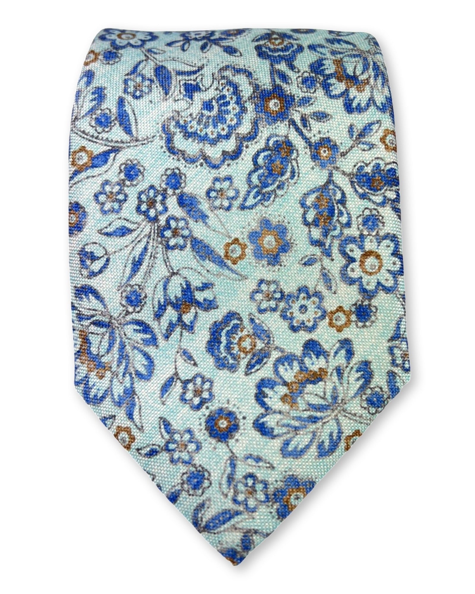 DÉCLIC Todi Floral Tie for Men - Mint Green Silk Necktie for Weddings, Business & Formal Occasions