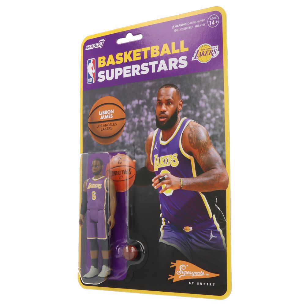 LeBron James Lakers Purple Statement Jersey ReAction Figure - NBA Collectible for Fans, Gift for Basketball Lovers - Perfect for Display, Game Room Decor, and Sports Memorabilia Collection