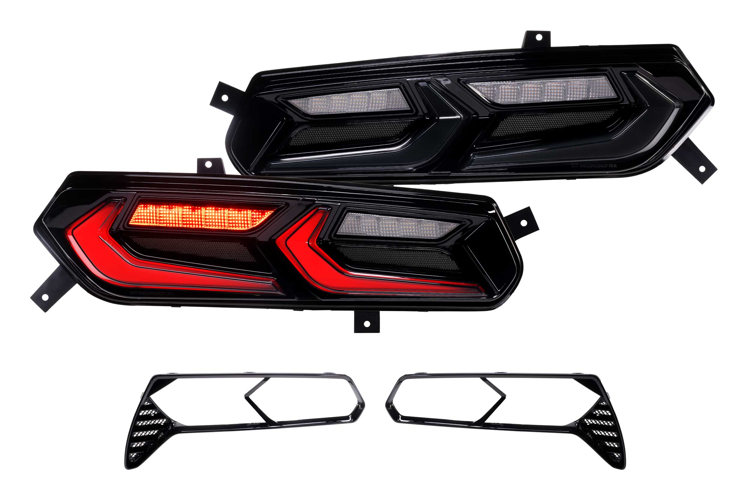 Smoked C8 Style LED Tail Lights for 2014-2019 Chevy Corvette C7 - High Brightness XB Lens - Perfect for Night Driving & Car Customization
