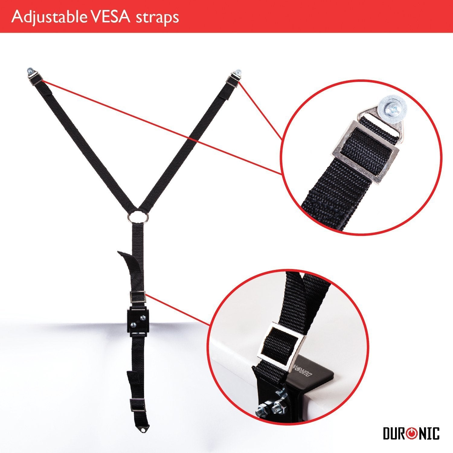 Duronic TVSAFE1 TV Safety Strap - Secure Your TV from Tipping, Childproof & Baby Safety Lock - Perfect for Homes with Kids & Pets - Reduces TV Tip-Over Risk