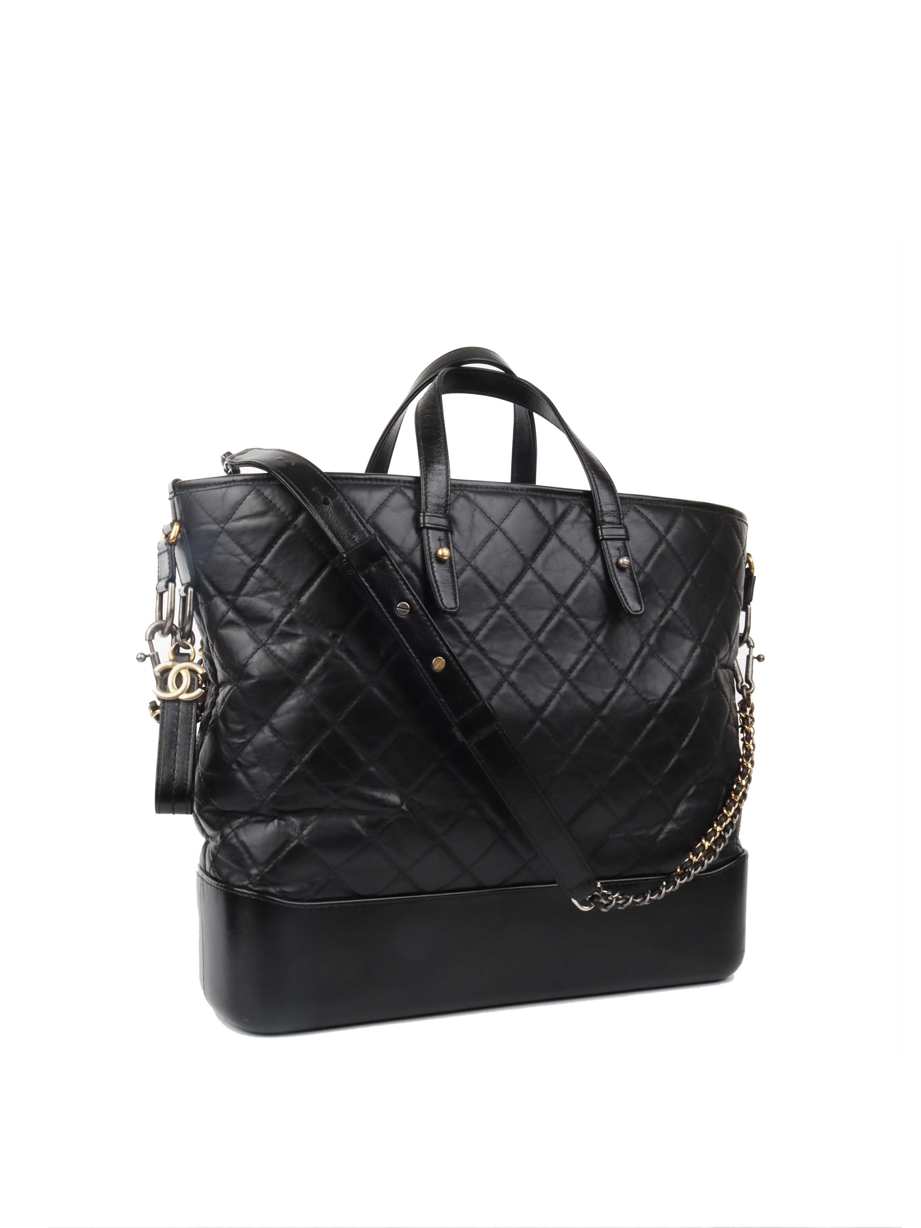 Chanel Black Gabrielle Top Handle Bag with Gold and Silver Hardware - Luxury Designer Handbag for Women, Perfect for Parties, Work, and Everyday Use