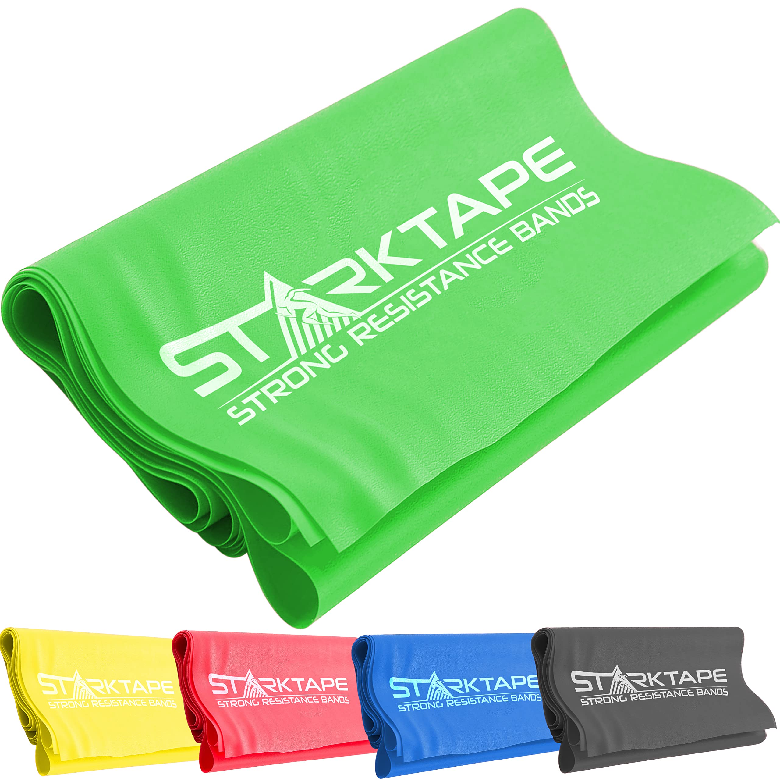 Starktape Resistance Bands - 100% Natural Malaysian Latex Exercise Bands for Physical Therapy, Home Workouts, Yoga, Pilates & Gym Training | No Scent, No Powder | Ideal for Rehabilitation, Strength Training & Home Fitness