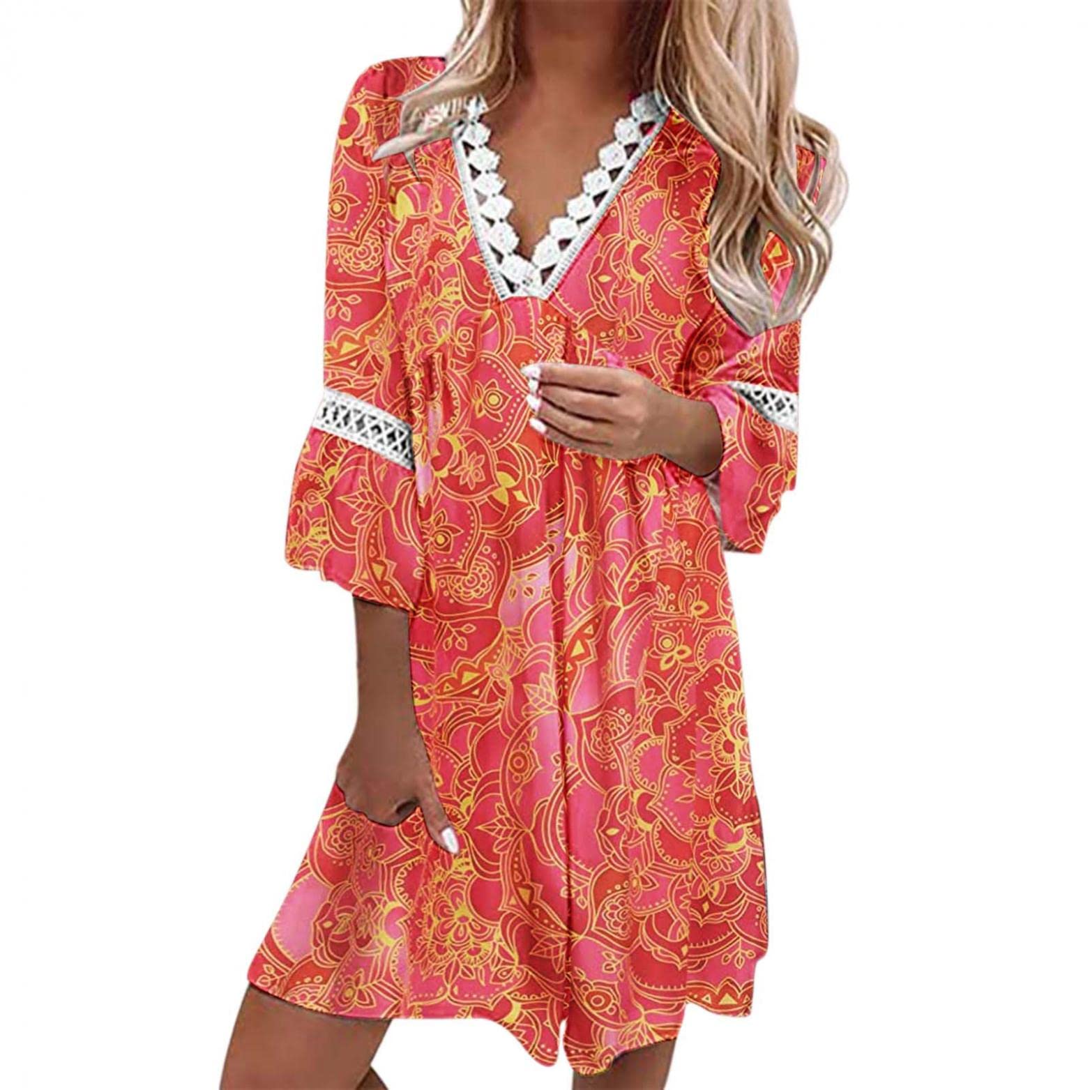 2023 Women's Summer Dresses - Casual Layered Ruffle Sleeve Shirts & Trendy Beach Cover Ups | Perfect for Vacation, Pool Party & Outdoor Date Night