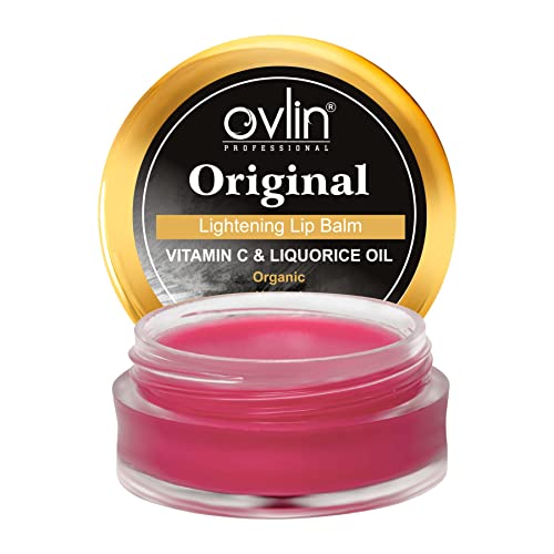 Organic Lip Balm for Dark Lips - 8g Lightening Lip Balm with Shea Butter, Cocoa Butter & Almond Oil | Moisturizing & Lightening Treatment | Perfect for Dry, Chapped Lips & Night Care