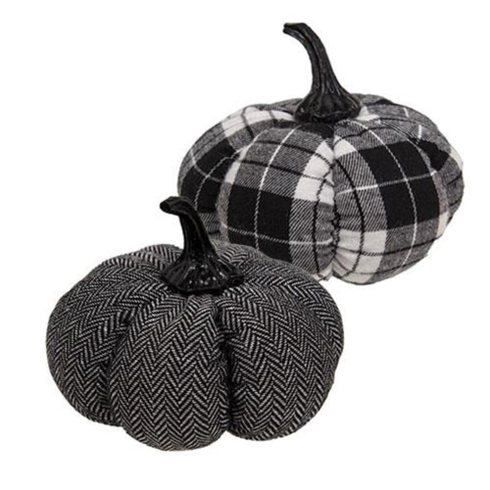 Medium Plush Black & White Pumpkin Stuffed Animal - Soft Halloween Decor, Fall Home Decor, Thanksgiving Centerpiece - Perfect for Nursery, Kids Room, and Seasonal Party Decorations