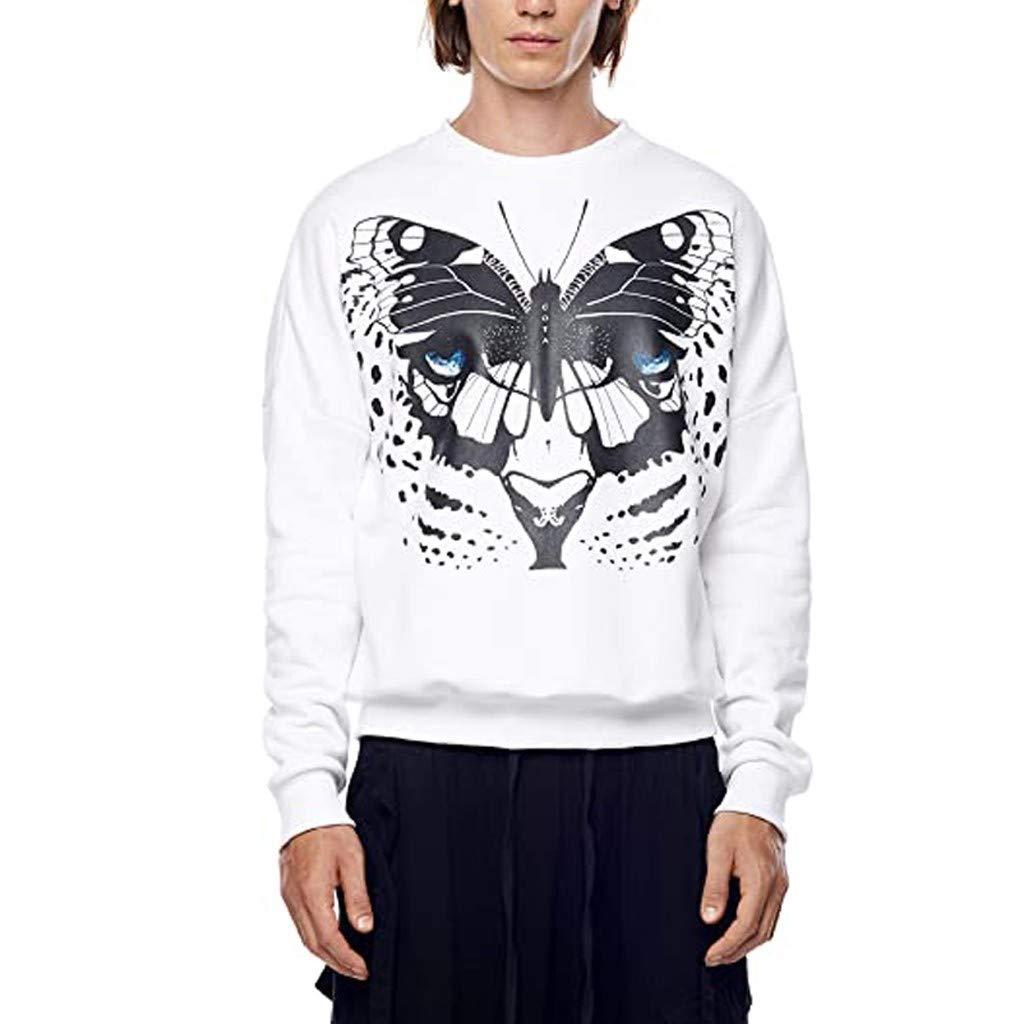 Women's Casual Butterfly Print Sweatshirt - Long Sleeve Crew Neck Loose Pullover Blouse for Everyday Wear & Spring Outfits