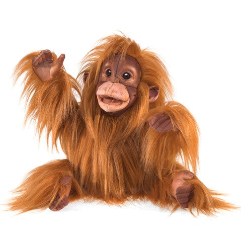 Adorable Baby Orangutan Hand Puppet - Soft Plush Toy for Kids, Storytelling & Educational Play - Perfect for Imaginative Play, Classroom Activities & Gift Giving