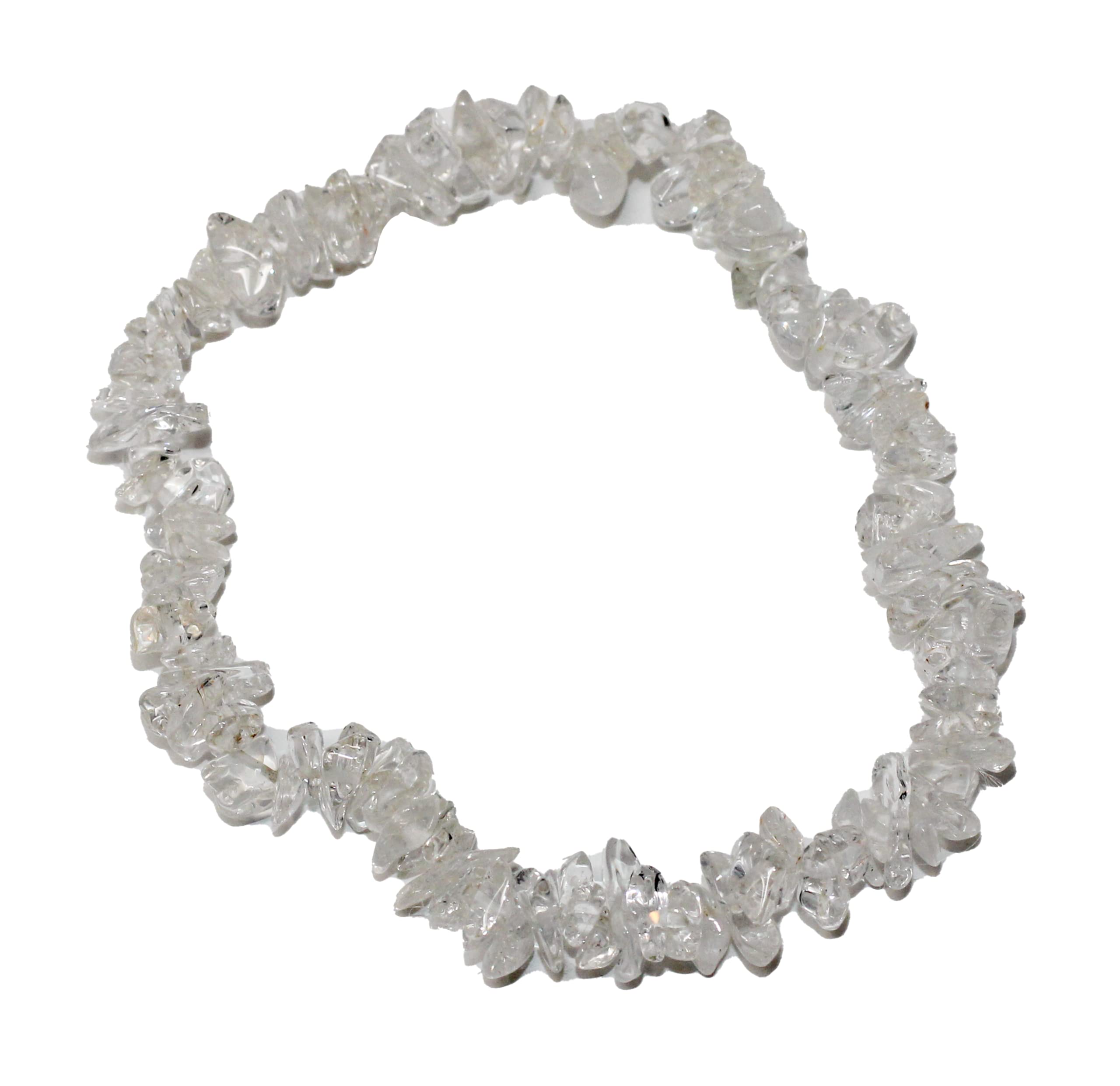 Clear Quartz Crystal Stretch Bracelet for Women - Healing Beaded Bracelet for Meditation, Yoga & Positive Energy