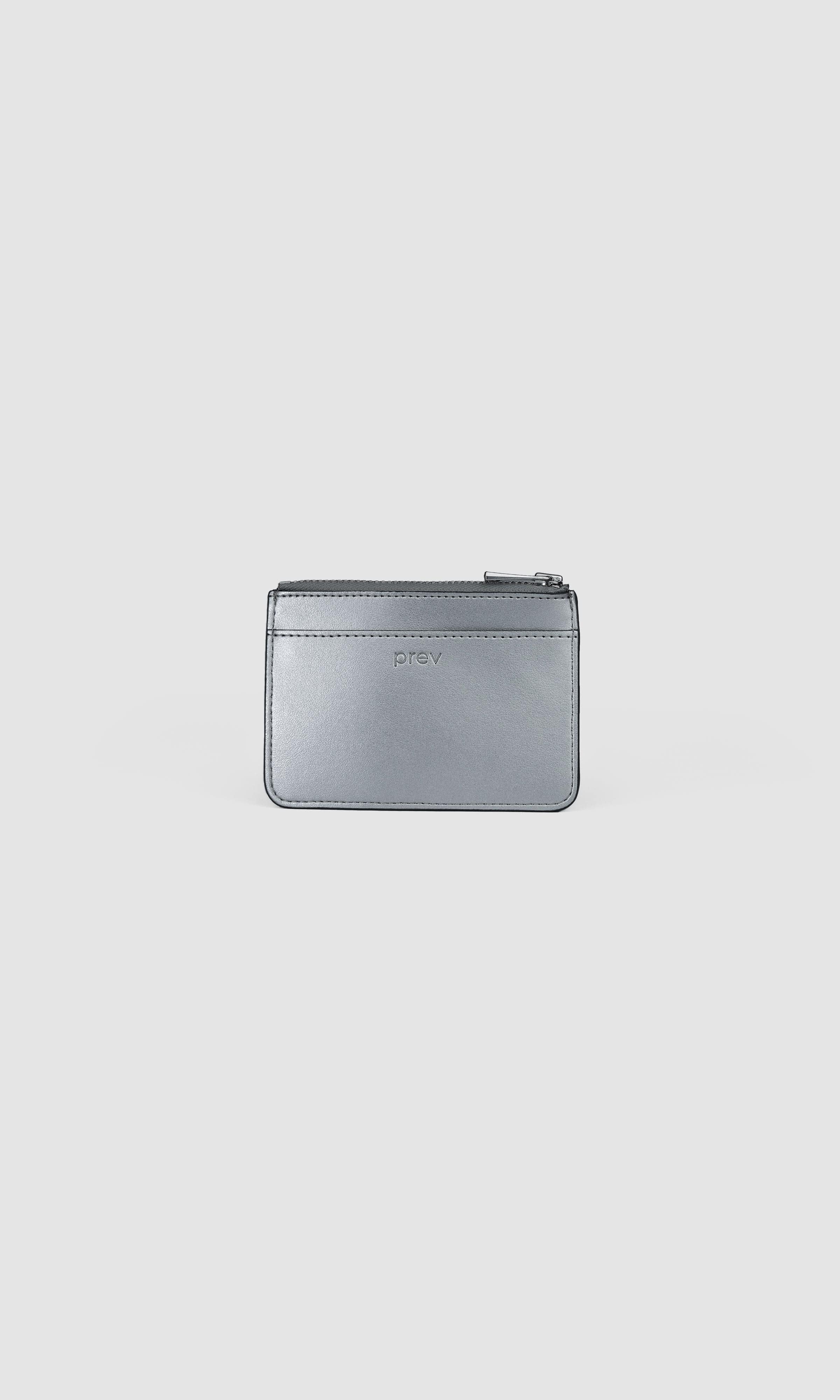 Vegan Apple Leather Card Holder for Women & Men | Eco-Friendly Silver Slim Wallet | Perfect for Everyday Use, Travel & Minimalist Lifestyle