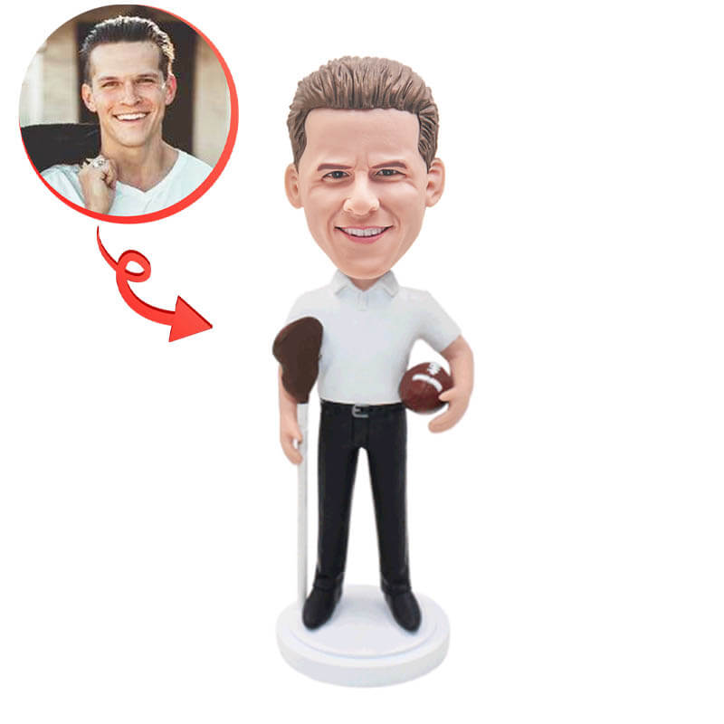 Custom Rugby Player Bobblehead - Personalized Sports Figurine for Fans, Gifts, and Collectibles | Perfect for Home Decor, Office Display, and Sports Memorabilia