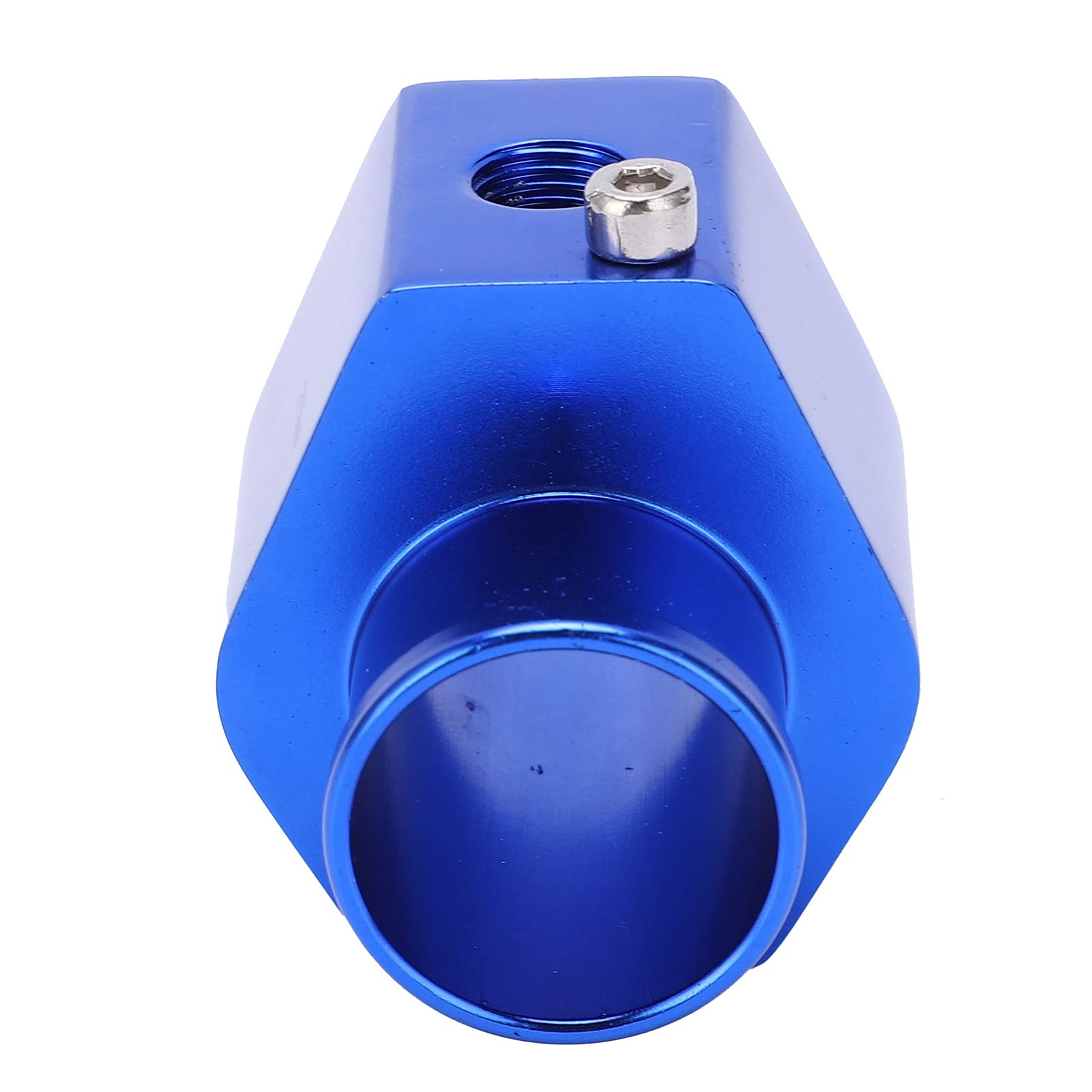 Universal Aluminum Water Temperature Joint Pipe Sensor Gauge - 26mm Blue Radiator Hose Adapter with Clamps for Car, Truck & Motorcycle Engine Cooling Systems