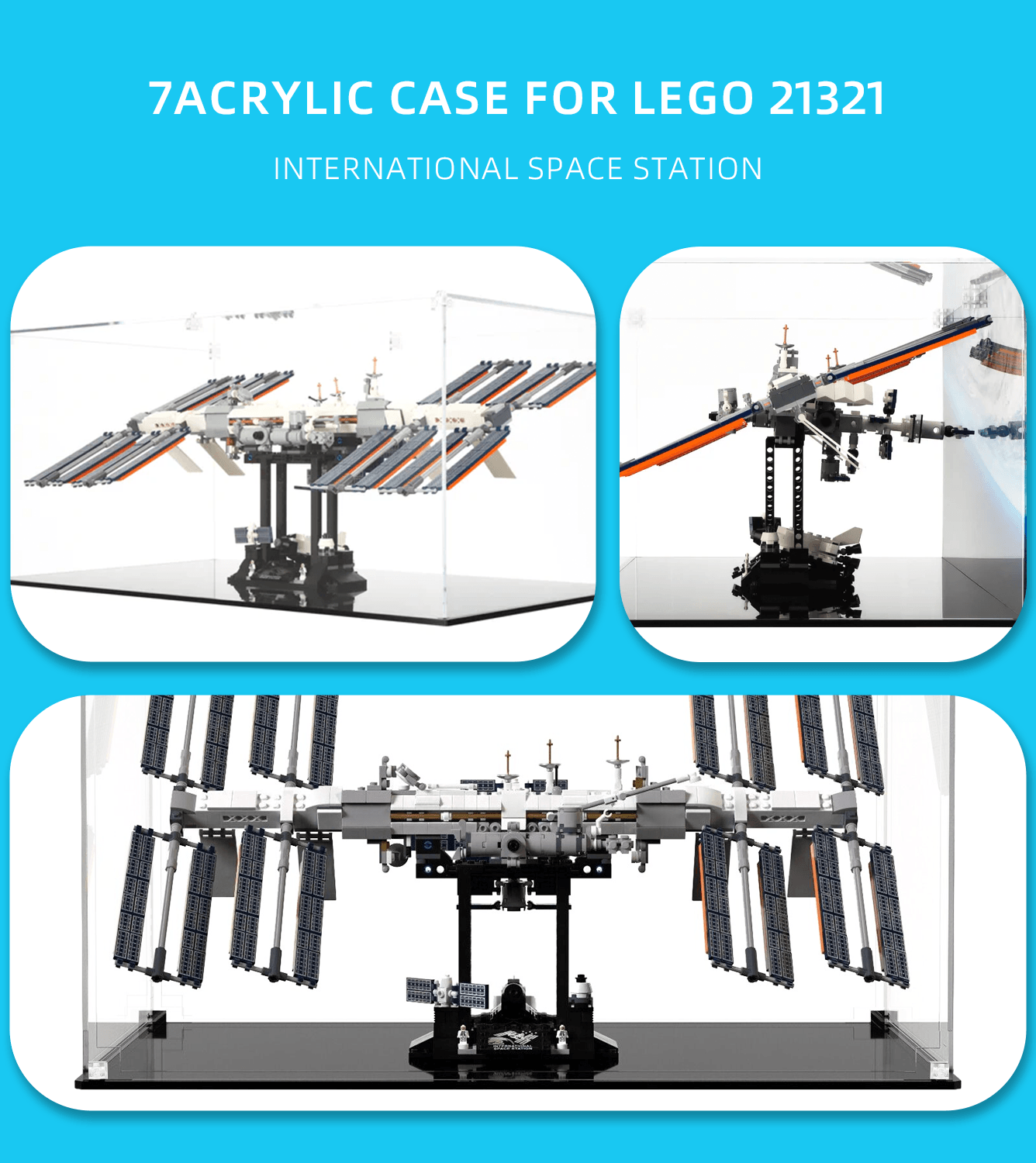 Lego International Space Station 21321 Display Case - Clear Acrylic Protection for Lego NASA Space Model - Perfect for Home Office Decor & Collector's Showcase