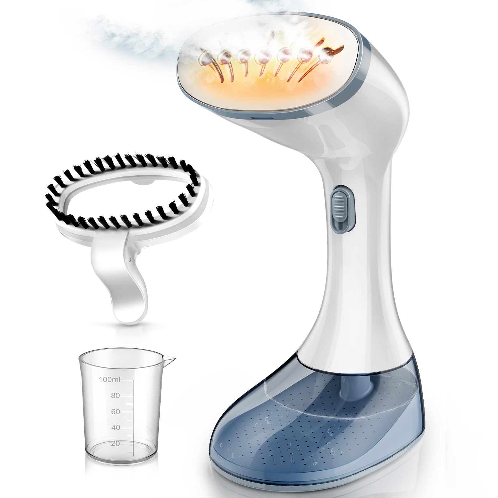 1800W Handheld Clothes Steamer with Fast Heat-up - 3 Steam Settings, 380ml Large Water Tank & 9.8ft Cord - Portable Travel Garment Steamer for Wrinkle Removal - Safe for All Fabrics - Perfect for Home, Travel, and Professional Use