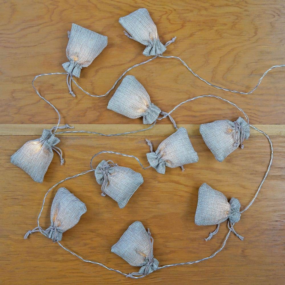 Southern Homewares Burlap Bag LED String Lights - 20ft Warm White Fairy Lights for Indoor/Outdoor Party Decor, Wedding, Backyard, Camping, Dorm Room & Home Ambiance Lighting