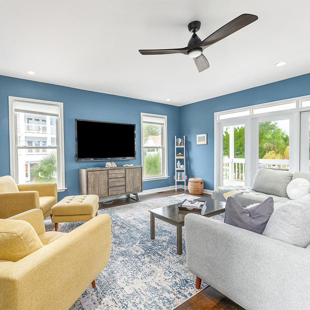 Sawyer 48 Inch Smart Ceiling Fan with LED Light and Remote Control - Indoor/Outdoor Use for Bedroom, Living Room, Patio