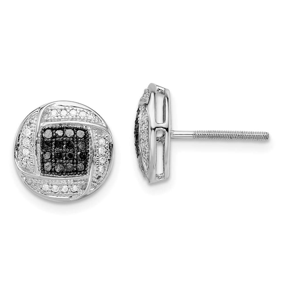 Exquisite Sterling Silver Earrings with White & Black Diamonds | Elegant Jewelry for Women | Perfect for Parties, Weddings & Special Occasions