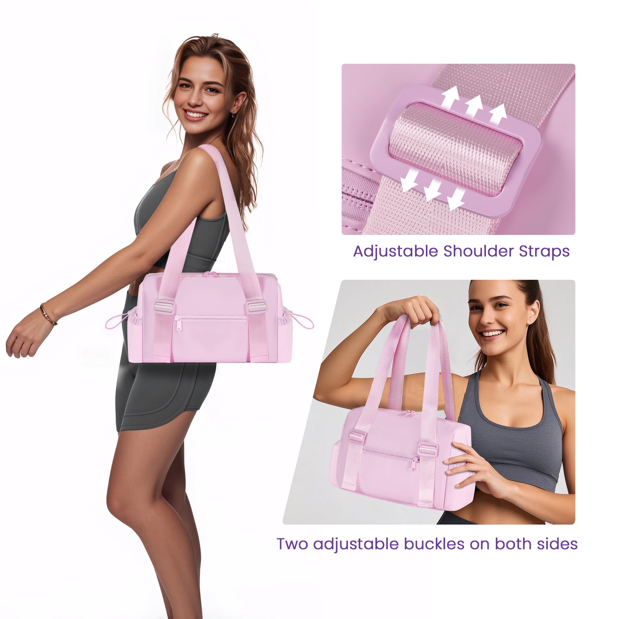 **KUKUPAK Small Gym Bag for Women - Waterproof Sports Duffel with Wet Compartment, Cute Pink Mini Workout Tote - Perfect for Gym, Yoga, Travel & Fitness**