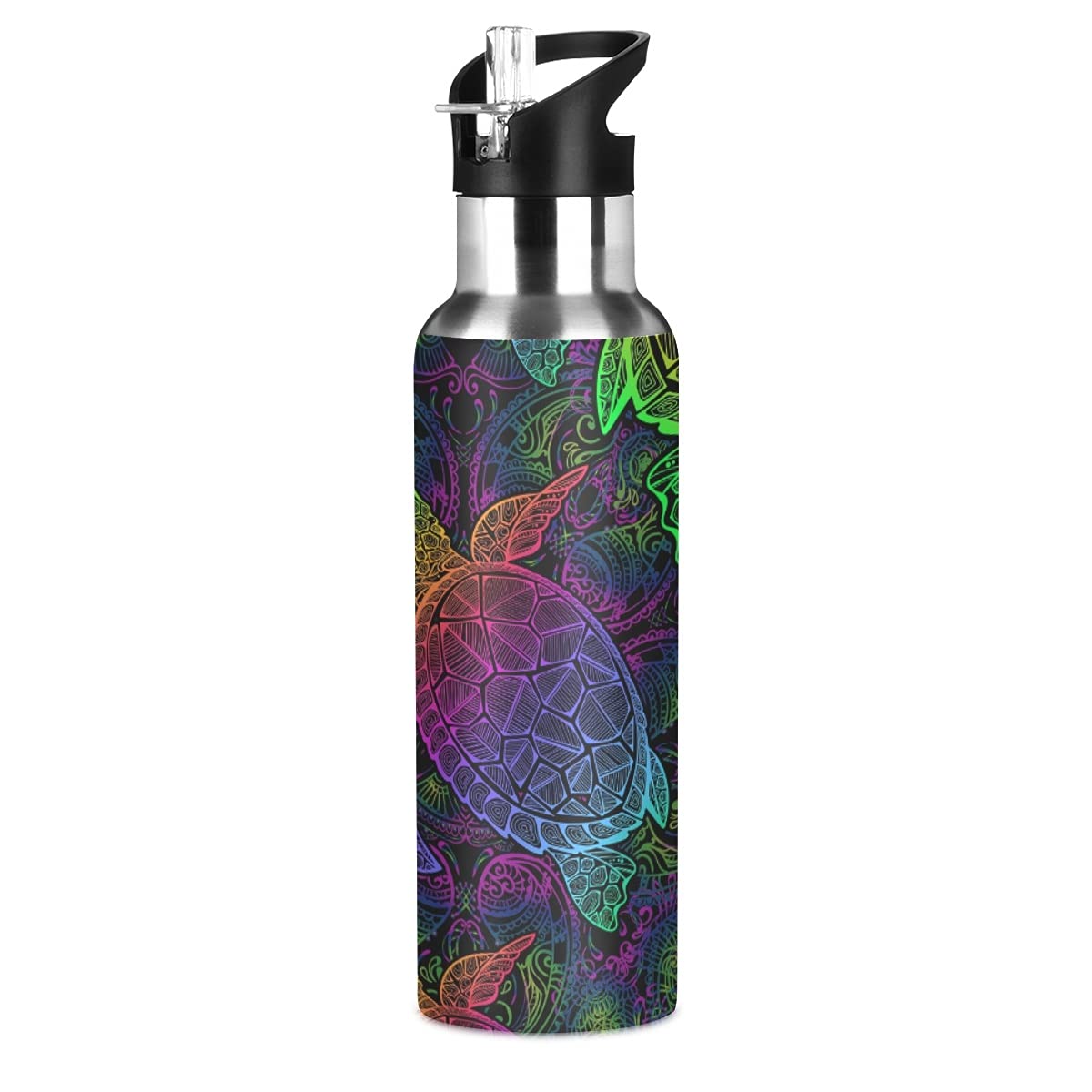 Mandala Sea Turtle Insulated Water Bottle 20oz - Gym & Travel