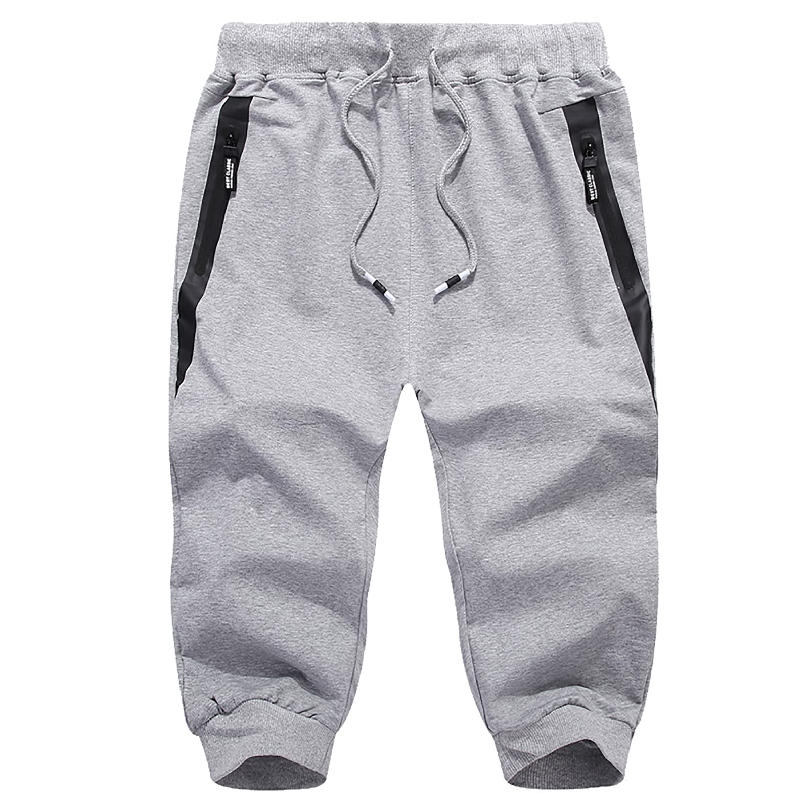 FANGTION Men's Workout Shorts - Lightweight Baggy Jogger Shorts with Drawstring & Zipper Pockets | Breathable Cotton Gym Shorts for Running, Training & Casual Wear