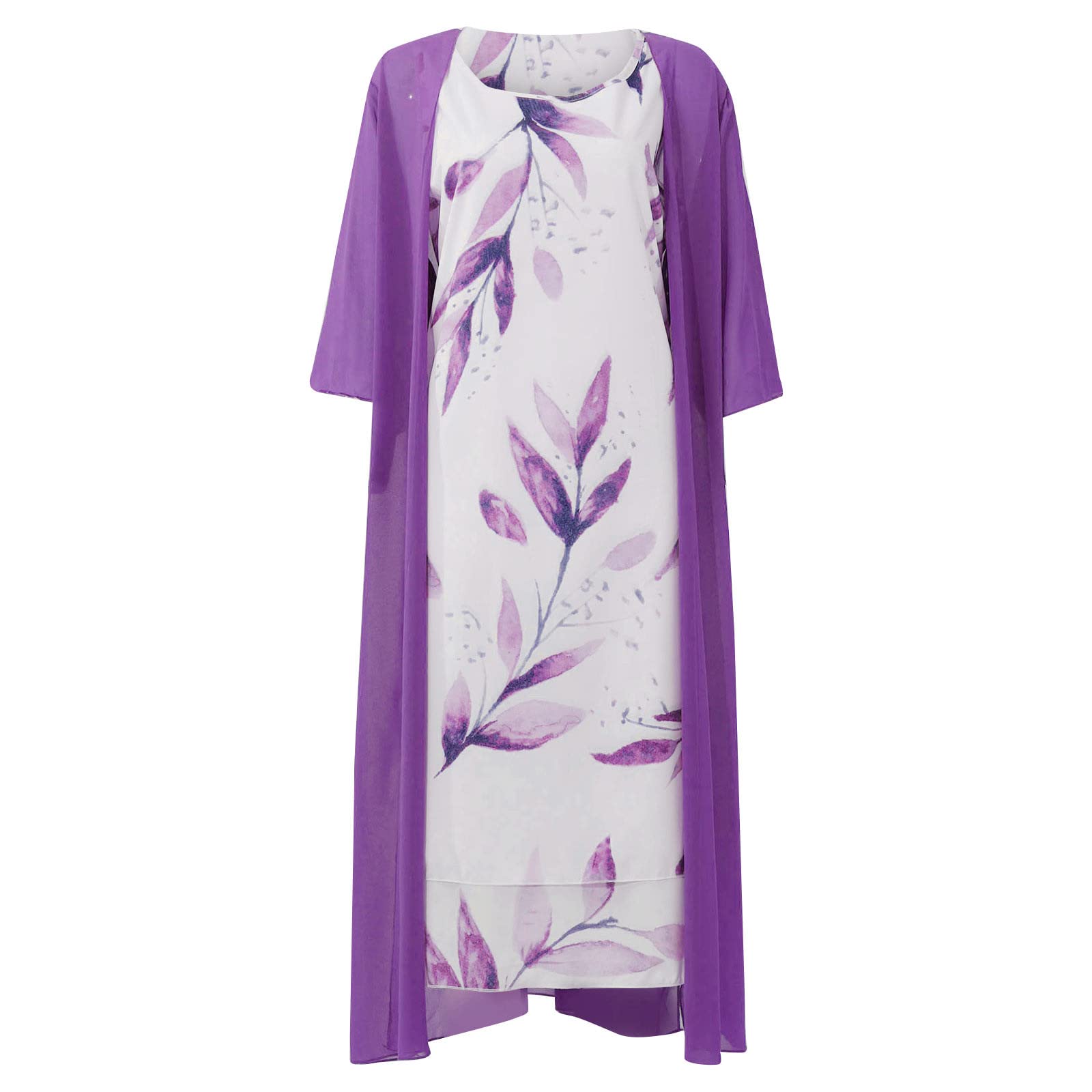 Elegant Flowy Summer Dresses for Women 2023 - Chiffon Floral Print Cardigan Dress for Wedding Guest, Mother of The Bride & Groom - Perfect for Garden Parties, Beach Weddings & Formal Occasions