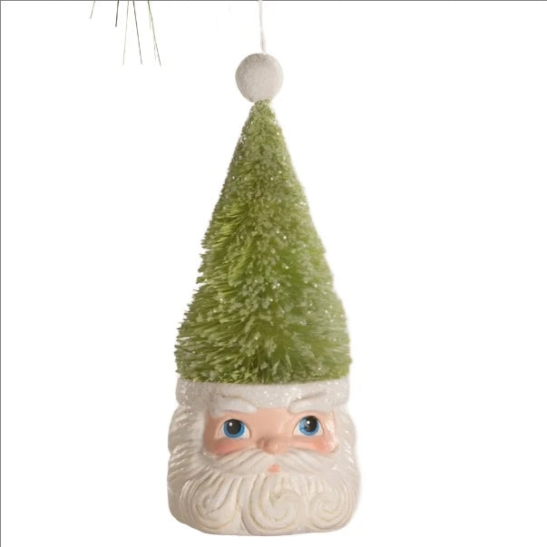 Bethany Lowe Designs Santa Green Bottle Brush Ornament - Perfect for Christmas Tree Decor, Holiday Home Decor, and Festive Gift Giving