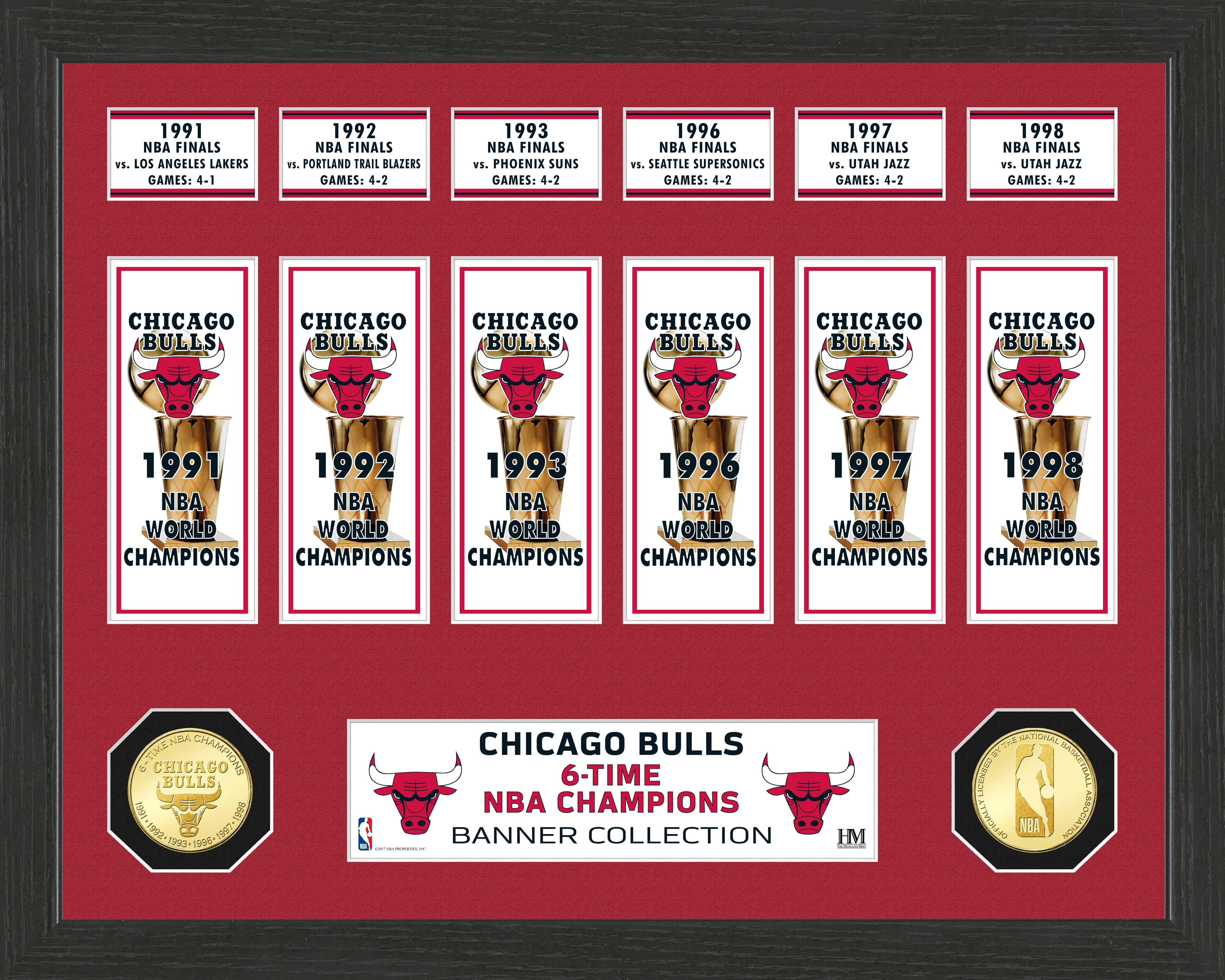 Chicago Bulls NBA Championship Bronze Coin Photo Mint - Limited Edition Collectible for Bulls Fans | Perfect for Home Decor, Sports Memorabilia Display & Gift for Basketball Lovers