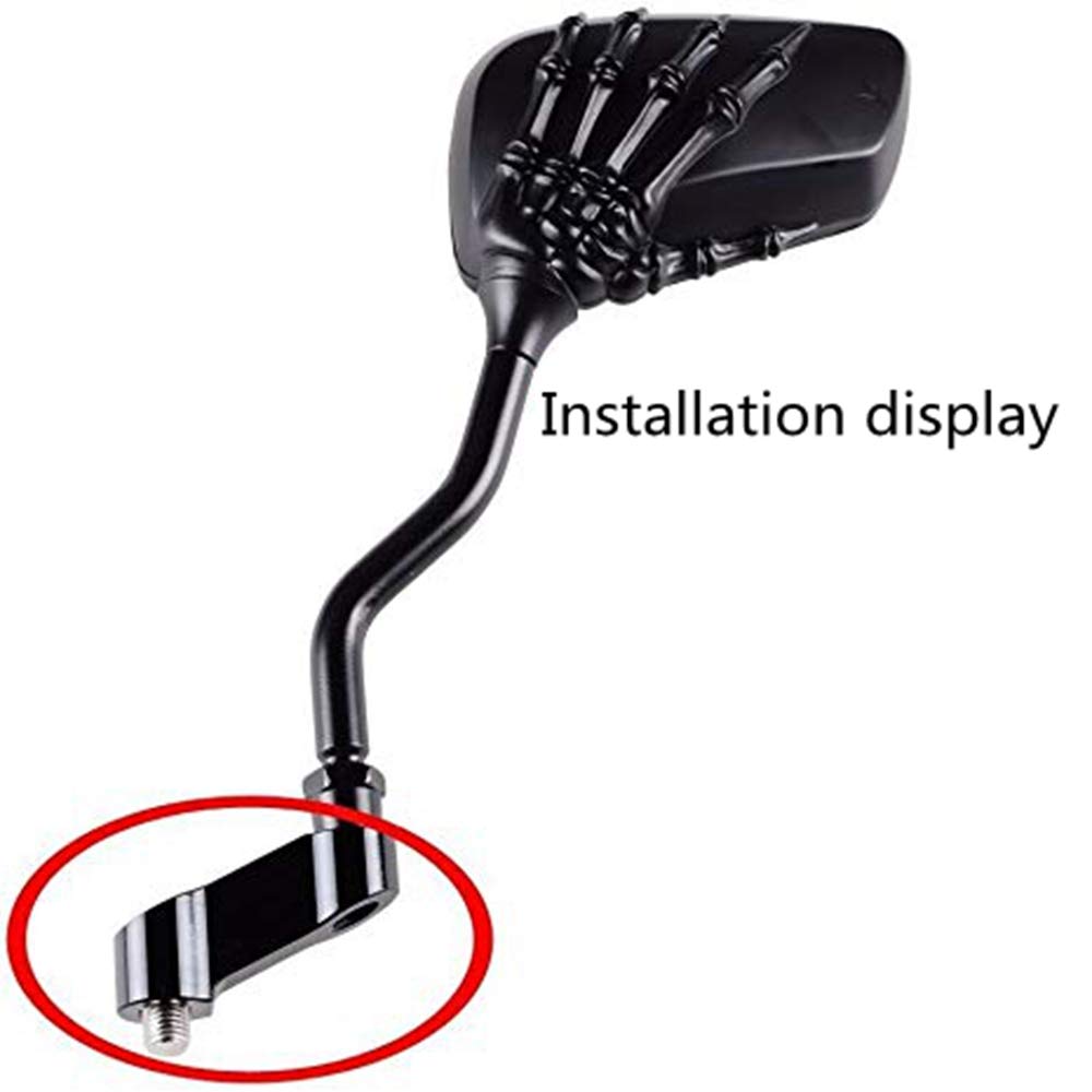 Universal Motorcycle Mirror Mount Risers - 10mm Right Thread CNC Aluminum Extenders for Enhanced Rearview Visibility | Perfect for Harley, Honda, Yamaha & More | Ideal for Highway Riding and Urban Commuting