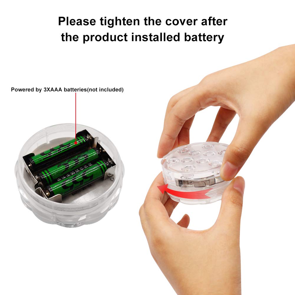 16 Color Changing Submersible LED Lights with Remote Control - Waterproof Pool Lights for Above Ground Pools, Aquariums, Vases & Ponds | Battery Operated Decorative Lighting for Parties, Weddings & Home Decor