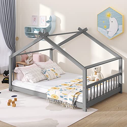 Gray-full-house Bed
