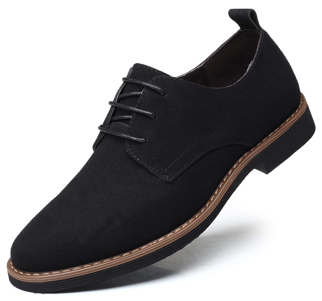 Santimon Men's Casual Oxford Shoes - Classic Suede Business Dress Shoes for Work & Formal Occasions | Comfortable Lace-Up Design for Office, Wedding & Professional Events