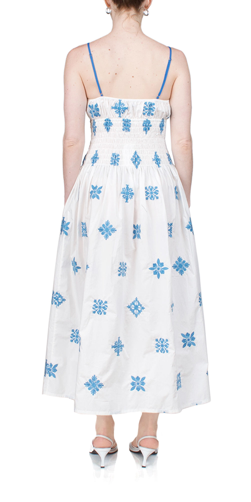 Barbara Dress Sky Blue - Elegant Women's Flowy Midi Dress for Summer, Casual & Party Wear | Perfect for Beach Vacations, Date Nights & Office Outfits