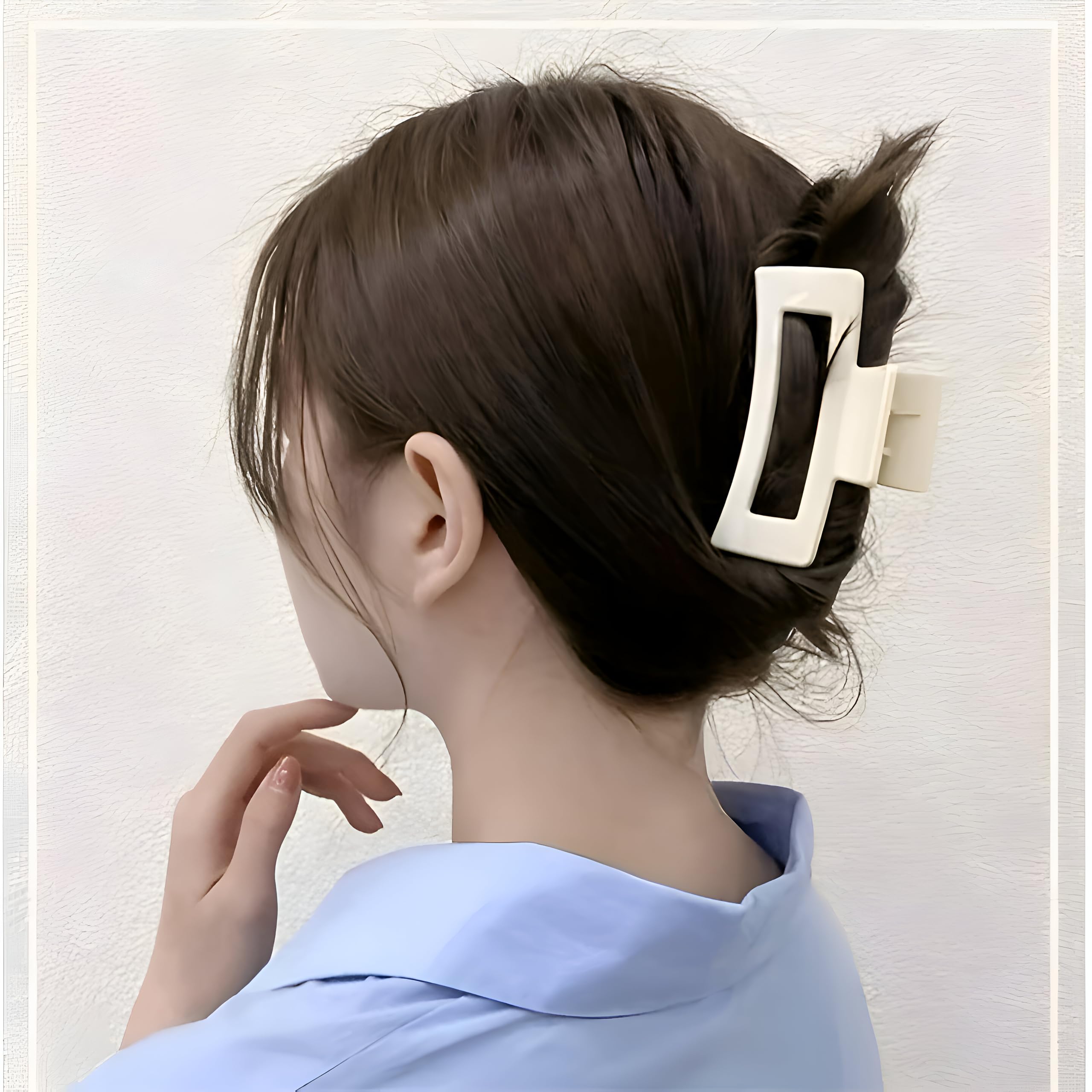 Aliba Collection Large Hair Clips for Women & Girls – 4.2'' Matte Rectangle Hair Clips for Thick Hair, Non-Slip Hair Clutch Jaw Clips, Hair Clamps for Thick Hair (Black & White) – Perfect for Updos, Ponytails & Everyday Styling