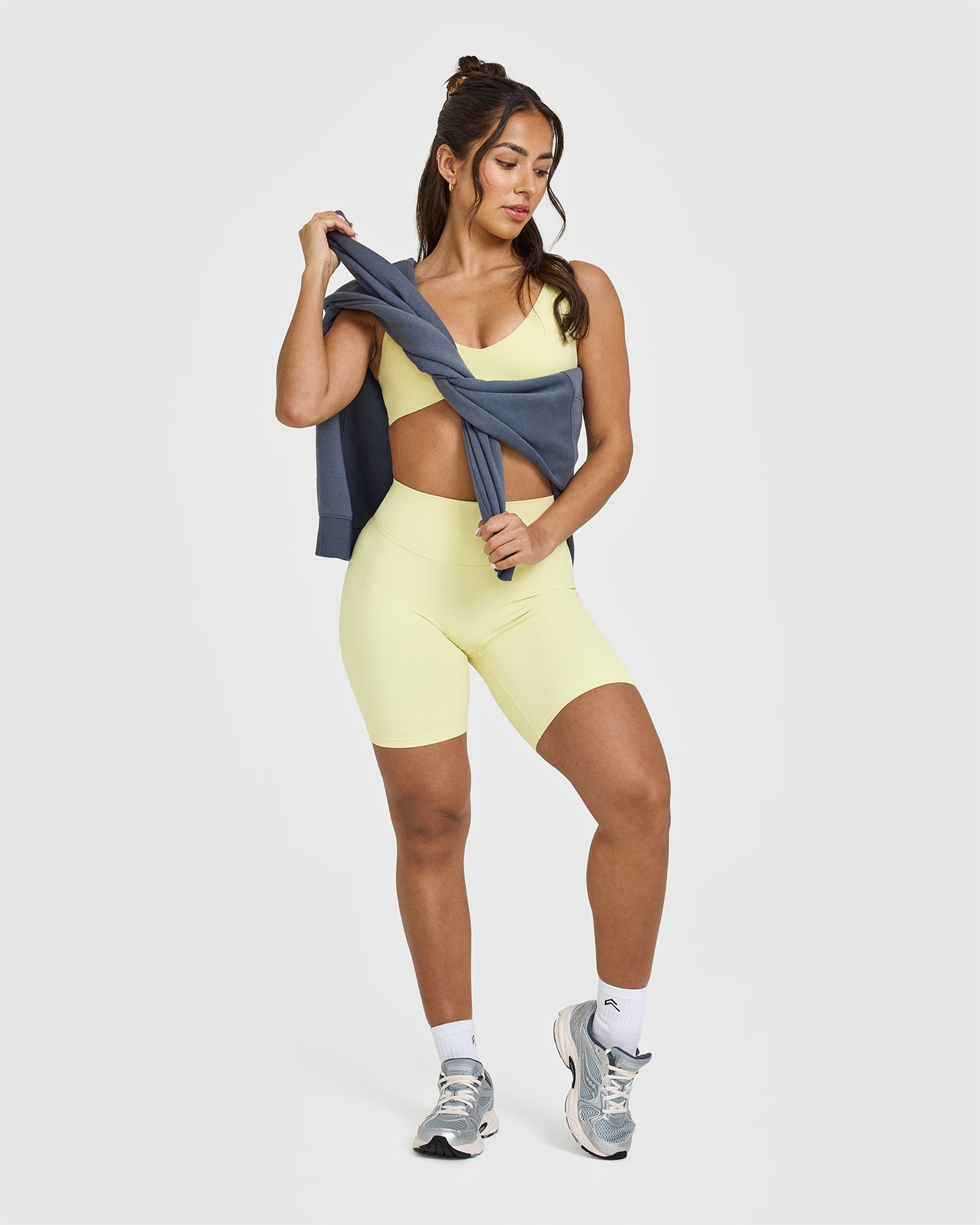 SoftMotion™ Women's High Waist Cycling Shorts - Breathable & Comfortable Bike Shorts for Workout, Running, Yoga | Pastel Yellow | Perfect for Gym, Outdoor Sports & Casual Wear