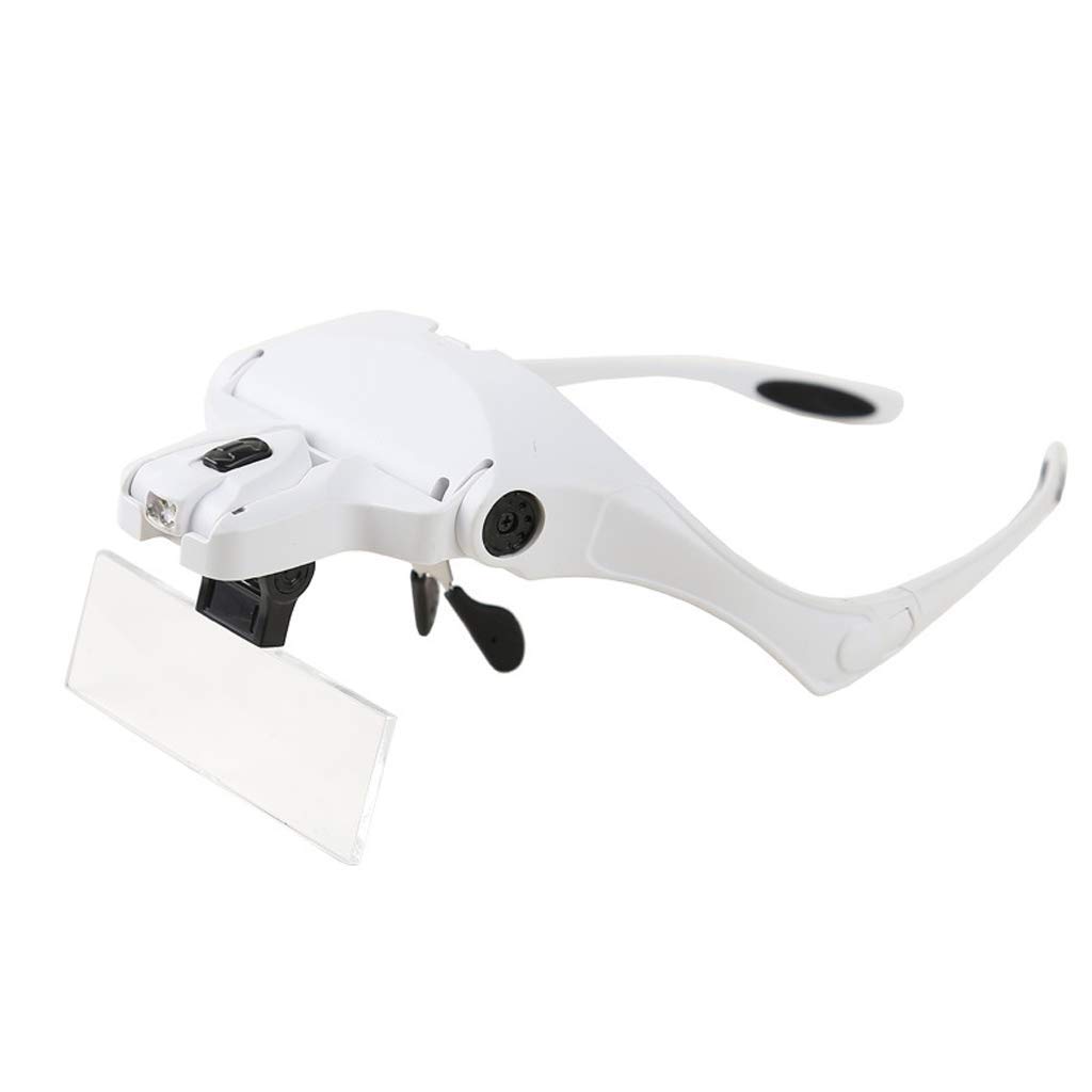 5X Magnifying Glasses with LED Light - Hands-Free Head Mounted Magnifier for Reading, Repair, Jewelry & Hobby Work - Adjustable Acrylic Lens for Crafts, Electronics & Close-Up Tasks